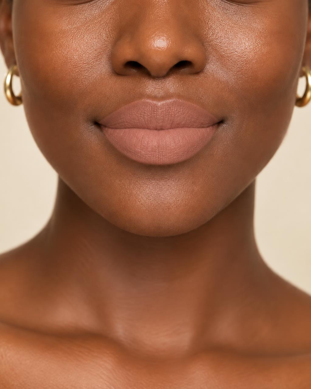 Bare worn on the lips