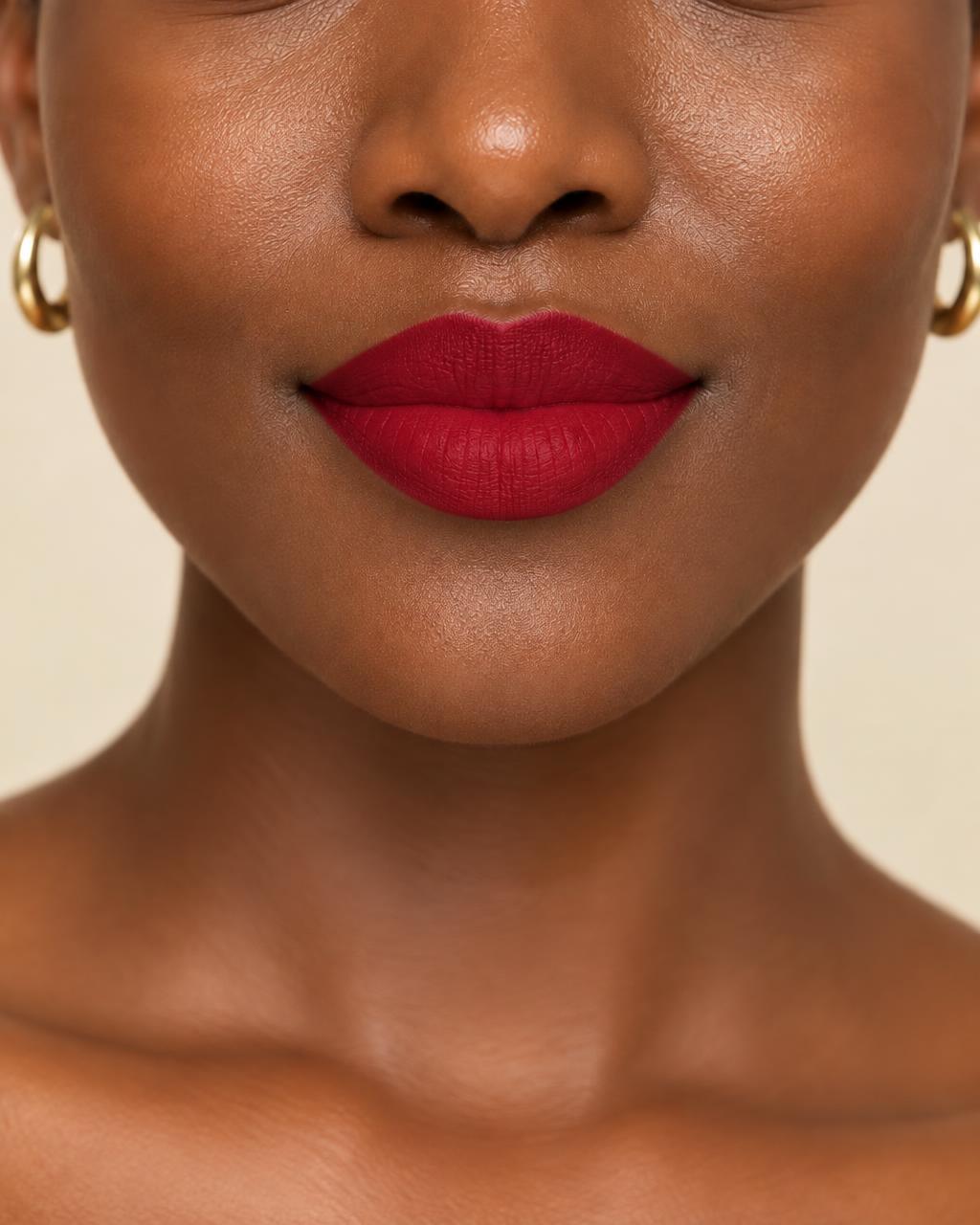 Cherry worn on the lips