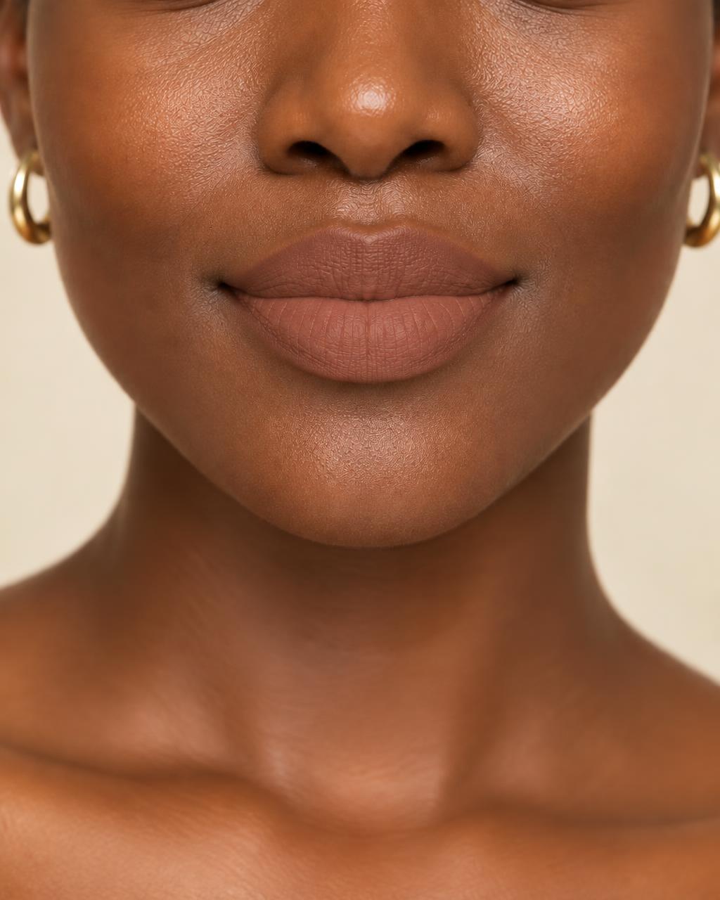 Nude worn on the lips